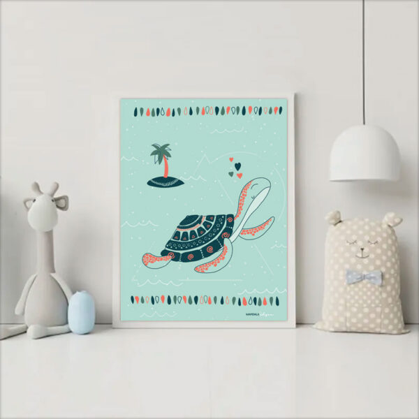 lamina infantil de una tortuga